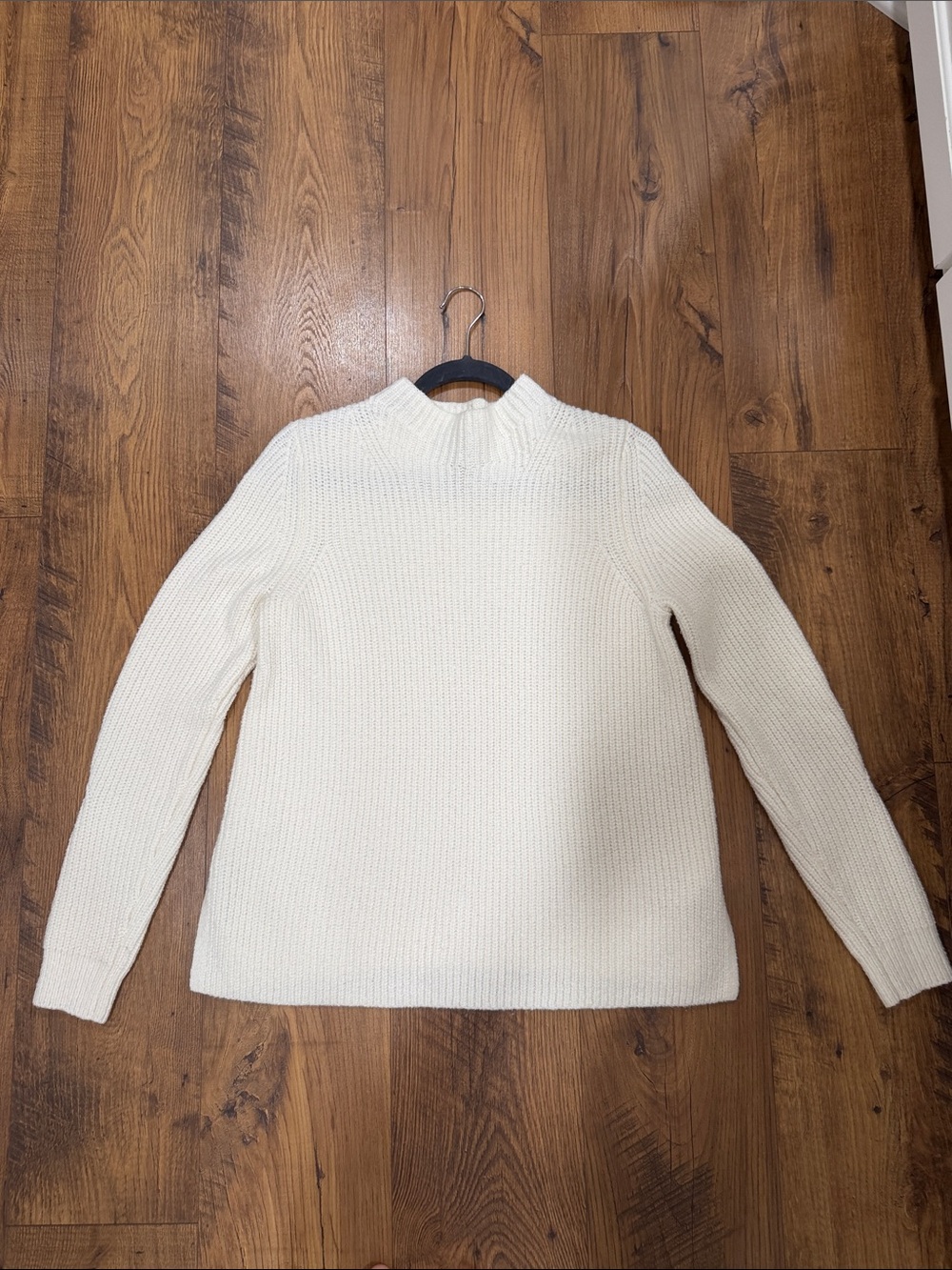 LOFT Cream Ribbed Turtleneck Sweater